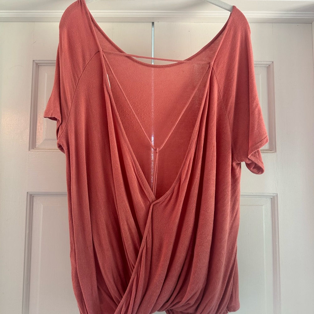 Open Back Salmon Tee
